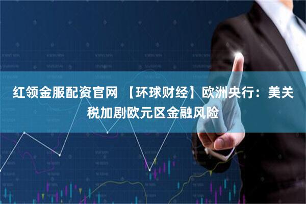 红领金服配资官网 【环球财经】欧洲央行：美关税加剧欧元区金融风险